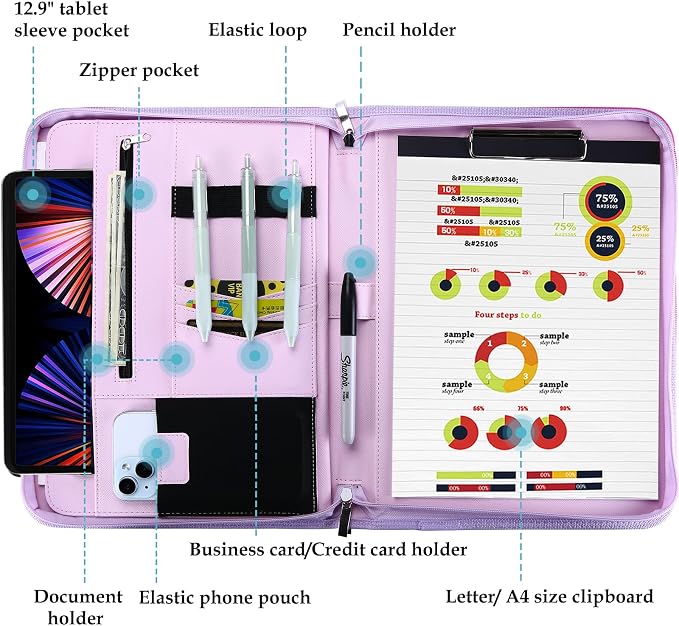 ProCase Portfolio Business Padfolio Folder - Image 3