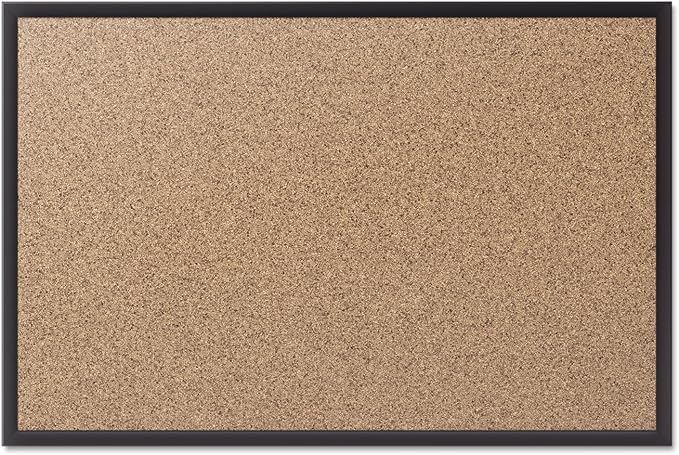 Quartet Cork Board, Bulletin Board, 4' x 3' Corkboard, Black Frame (2304B)-DeskLoop Office