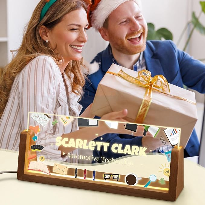 Custom Light Up Name Plate for Desk, Personalized LED Acrylic Name Sign - Image 7