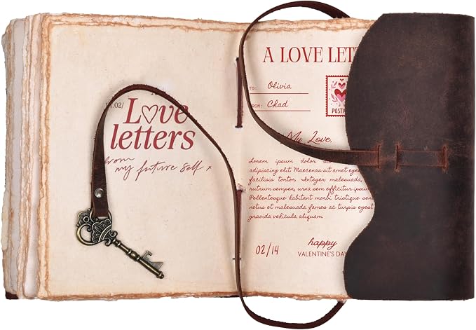 LEATHER VILLAGE Vintage Leather Journal – 200 Handmade Vintage Deckle Edge - Image 3
