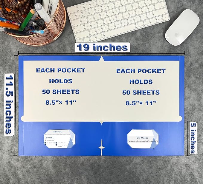 BIBRADAA® 50 Packs Blue Paper Folders - Image 3