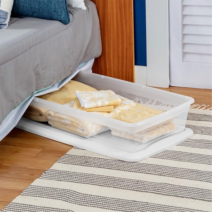 Sterilite 12-Pack 41 Quart Storage Box, Stackable Clear Plastic Bins - Image 6