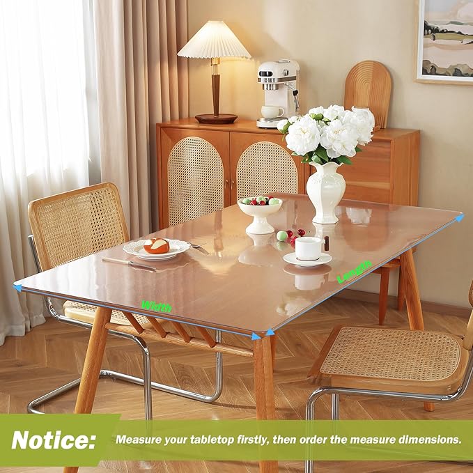 OstepDecor Frosted Clear Table Cover Protector 18 x 60 Inch, 1.5mm Thick - Image 3