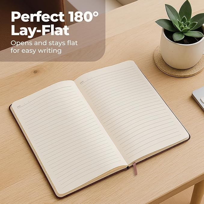 Lined Leather Bound Journal Notebook, A5 Hardcover - Image 5