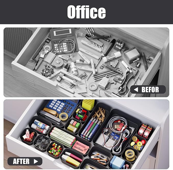 Drawer Organizers Bins 18 PCS for Bathroom Makeup Desk Office | - Image 8