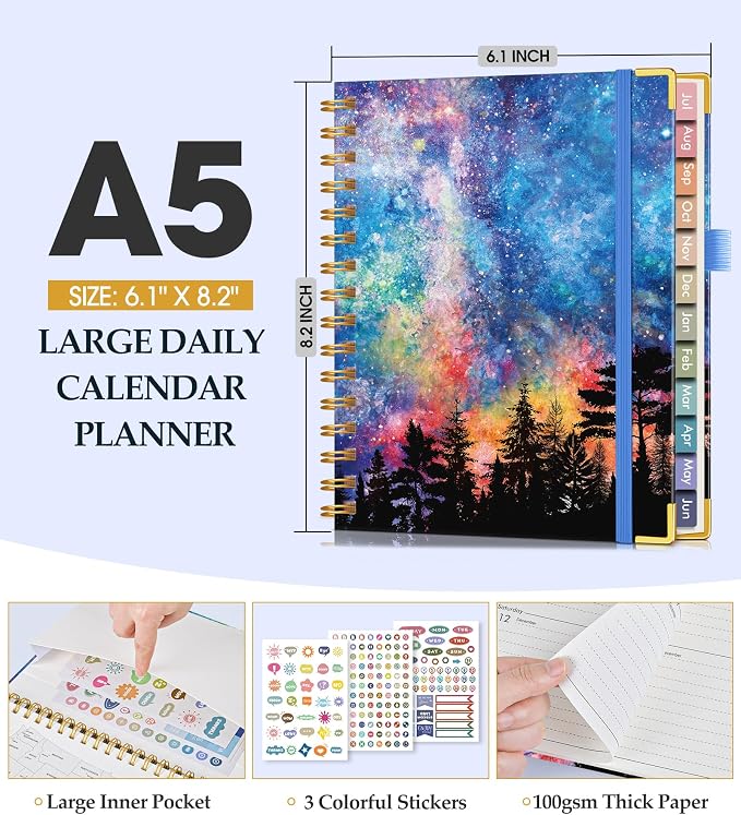 Academic Planner 2026-2027, Hardcover Leather Weekly and Monthly Calendar - Image 5