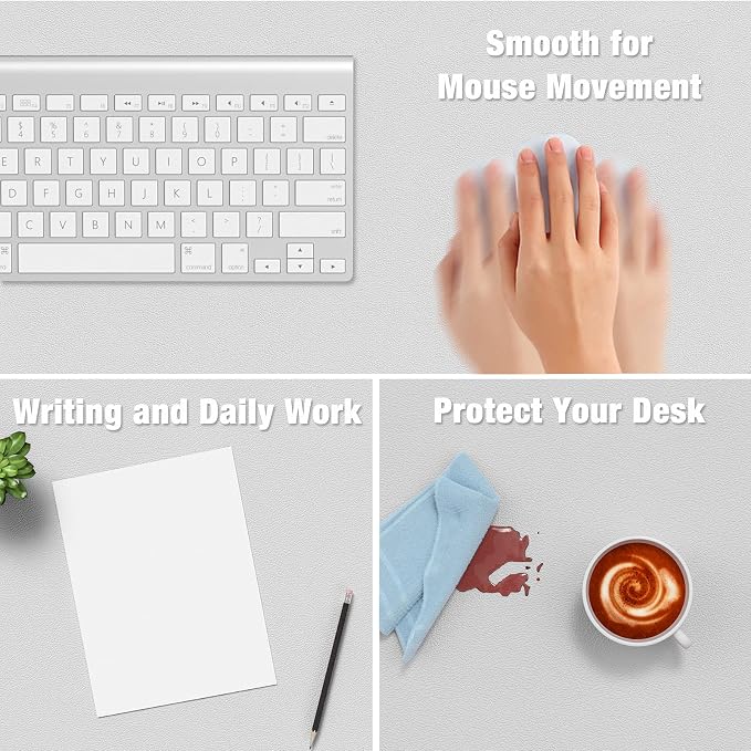 Hsurbtra Desk Pad, 35.5" x 17" PU Leather Desk Mat, XXL Extended Mouse Pad - Image 4
