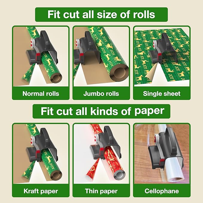 Wraprocut Wheel Wrapping Paper Cutter & Tape Dispenser - Image 5