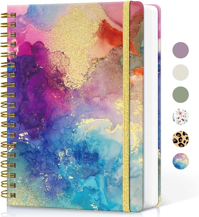 Spiral Graph Paper Notebook Journal for Work, 300 Pages, Thick B5 (7.1"x10") Grid Journals for Women & Writing, Hardcover Notebook for Note Taking, Perfect for Work School Note Taking Business, Color Splash-DeskLoop Office