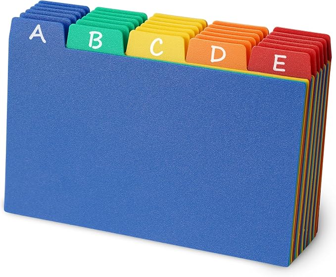 Olivo Index Card Dividers Tabs 3x5 Poly Plastic Card File Guides 3" x 5" by Unknown