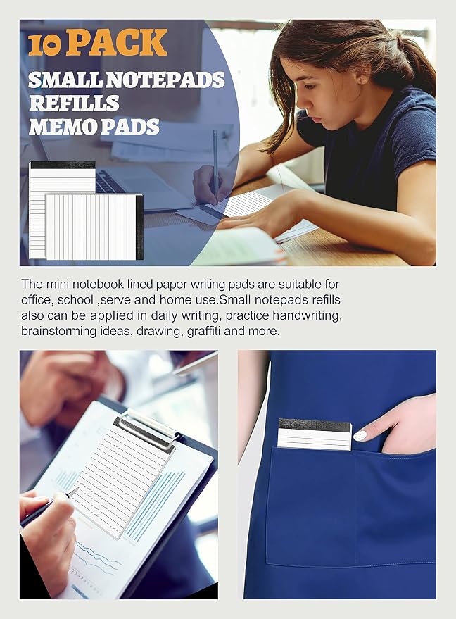 10 Pack Notepad Small Lined Writing Notepads 4 x 6 Inch Memo Pads Refills Paper - Image 4
