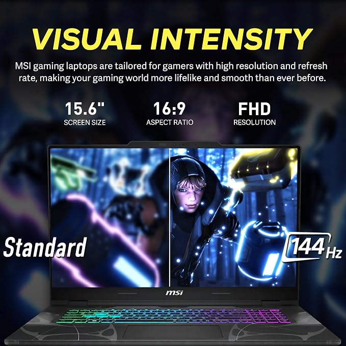 msi Cyborg 15.6" 144Hz FHD IPS Gaming Laptop, Intel Core 7-240H, 16GB RAM - Image 4