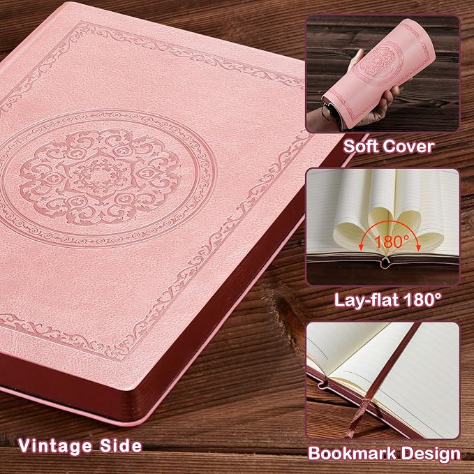 Fetinar 2026 Leather Vintage Journal Notebook, 300 Pages, Leather Softcover - Image 3