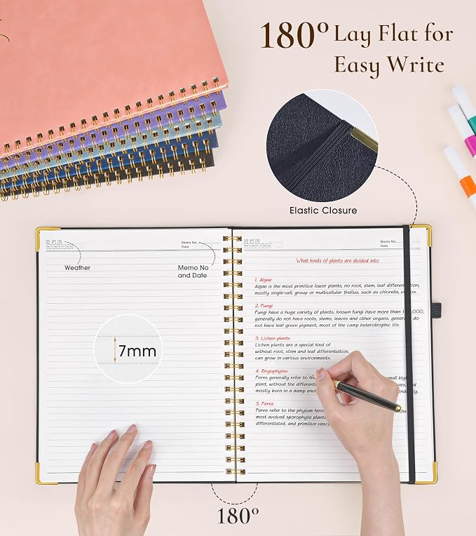 Hardcover Spiral Notebook Journal 8.5” x 11”, A4 Large Leather Notebooks - Image 4