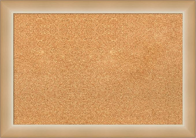 Amanti Art Natural Cork Board for Wall, 19x27 Vision Board with Gold Frame, Medium Corkboard Office Decor for Home Organization, Modern Contemporary Corkboard Pinboard to display items for home-DeskLoop Office