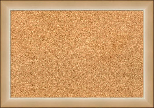 Amanti Art Natural Cork Board for Wall, 19x27 Vision Board with Gold Frame, Medium Corkboard Office Decor for Home Organization, Modern Contemporary Corkboard Pinboard to display items for home-DeskLoop Office