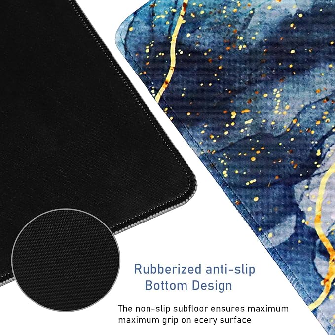 Large Mouse Pad with Stitched Edges, Durable Non-Slip Natural Rubber Base - Image 3