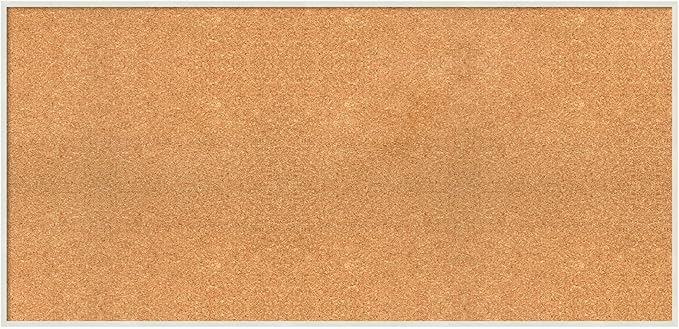 Amanti Art Natural Cork Board for Wall, 23x47 Vision Board with White Frame, Oversize Corkboard Office Decor for Home Organization, Modern Corkboard Pinboard to Display Items for Home Organization in-DeskLoop Office