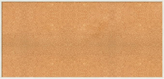 Amanti Art Natural Cork Board for Wall, 23x47 Vision Board with White Frame, Oversize Corkboard Office Decor for Home Organization, Modern Corkboard Pinboard to Display Items for Home Organization in-DeskLoop Office