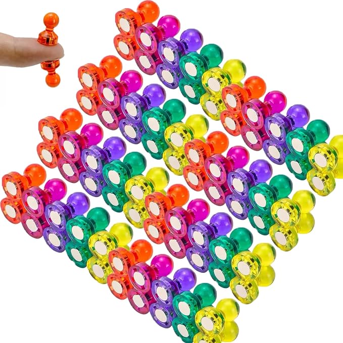 Strong Fridge Magnets, 80 Pack, 11 x 17 mm Multicolor, Heavy-Duty Magnetic Push by honsing
