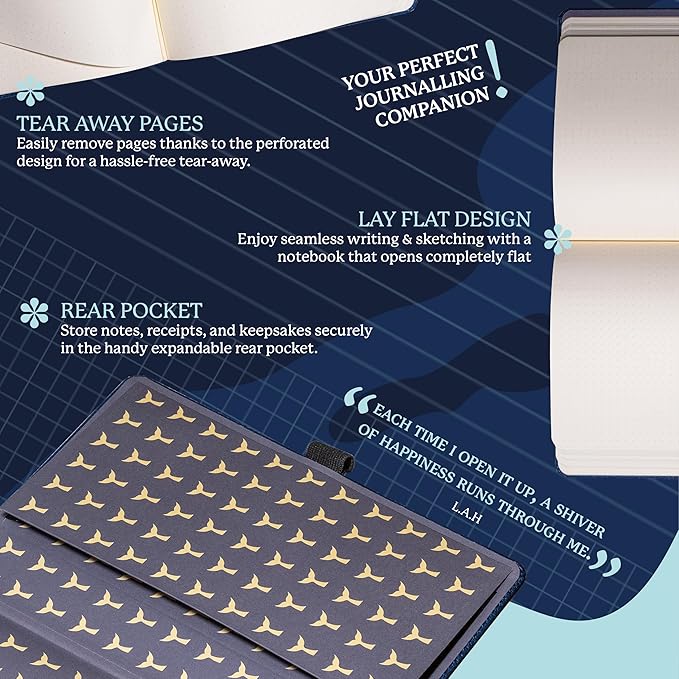 Dingbats* Wildlife Lined Writing Journal Notebook A5 - Vegan Leather Hardcover - Ideal for Work, Travel - Pocket, Elastic Closure, & Bookmark-DeskLoop Office