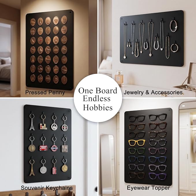 Magnetic Board for Wall 23.6" x 15.7" : Black Metal Display Board for Travel - Image 5
