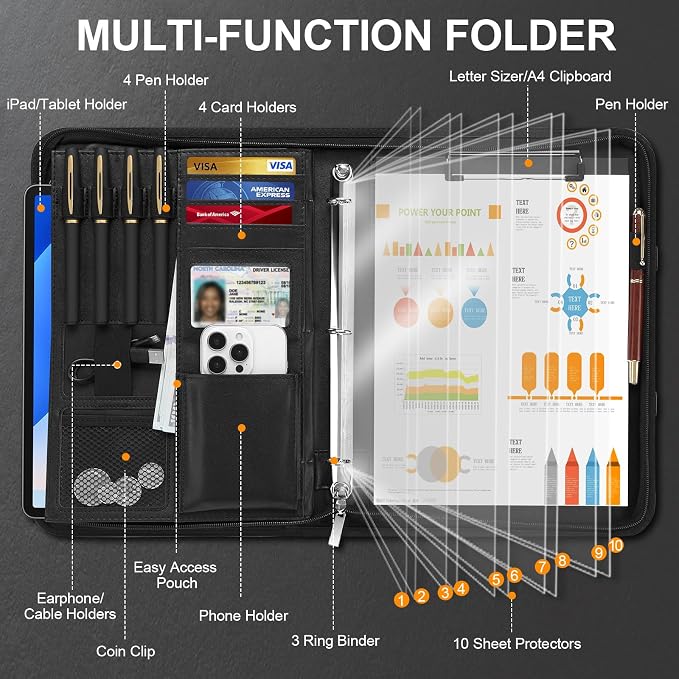 IVGHV Portfolio Binder Organizer Portfolio Folder - Image 2
