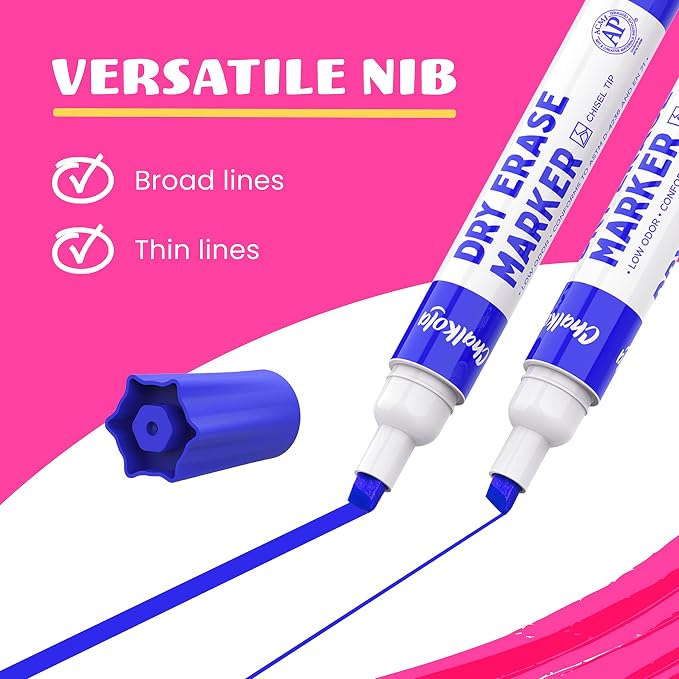 Chalkola Dry Erase Markers Bulk | Chisel Tip WhiteBoard Markers, Dry Erase Pens - Image 3