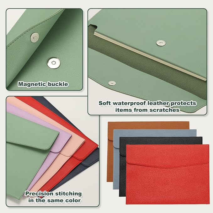 PATIKIL PU Leather A4 File Folder, Document Holder Filing Organizer Portfolio - Image 5