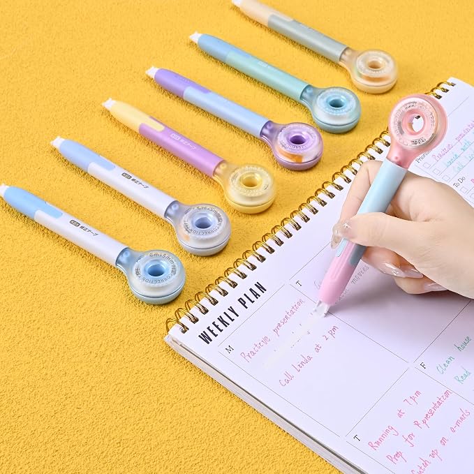 Temiary 4 Pack Correction Tape Pen, 6M/256" x 0.2" White Smooth Pull Out Tape - Image 6