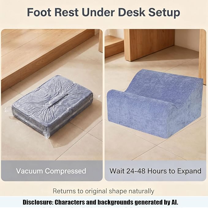 Foot Rest for Under Desk at Work, At Work Soft Ergonomic Footrest, Support Foot - Image 7