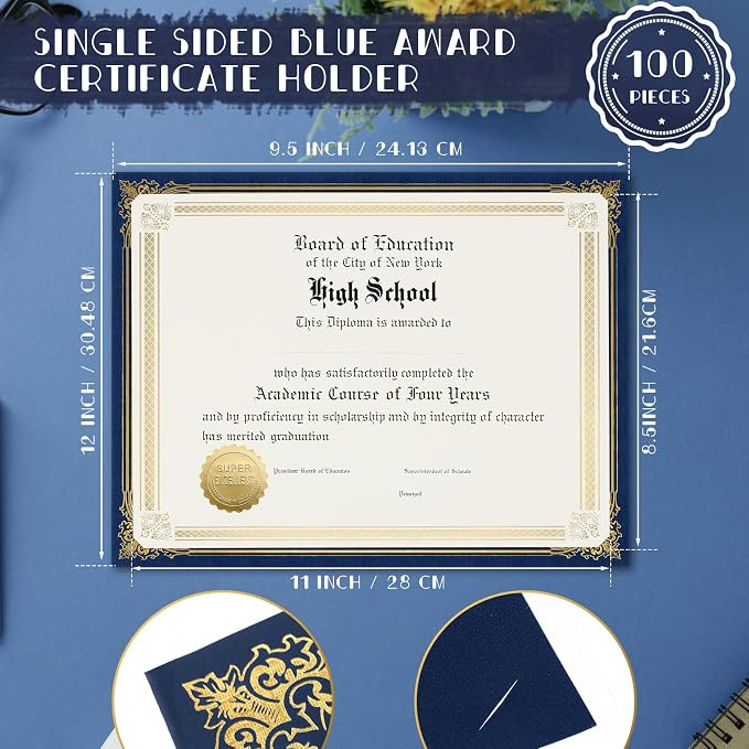 Kosiz 100 Pcs Single Sided Certificate Holders - Image 2