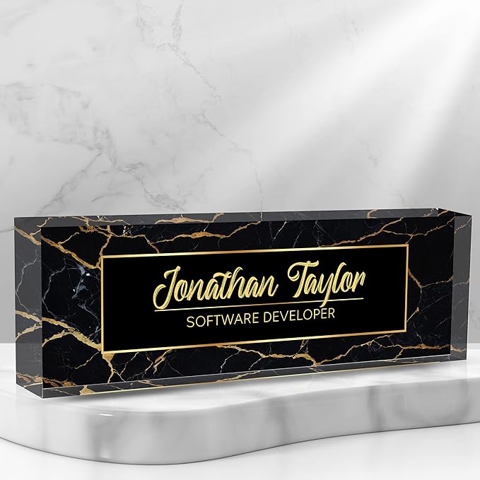 Custom Desk Name Plate Personalized, Acrylic Name Plate by AeekdookWoodenPuzzles