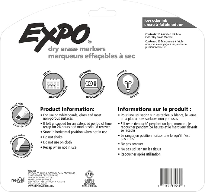 EXPO Dry Erase Markers, Low Odor Ink, Chisel Tip, Organization, Essential - Image 9
