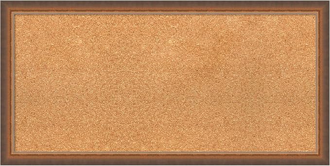 Amanti Art Natural Cork Board for Wall, 16x32 Vision Board with Bronze Frame, Medium Corkboard Office Decor for Home Organization, Modern Corkboard Pinboard to Display Items for Home Organization in-DeskLoop Office