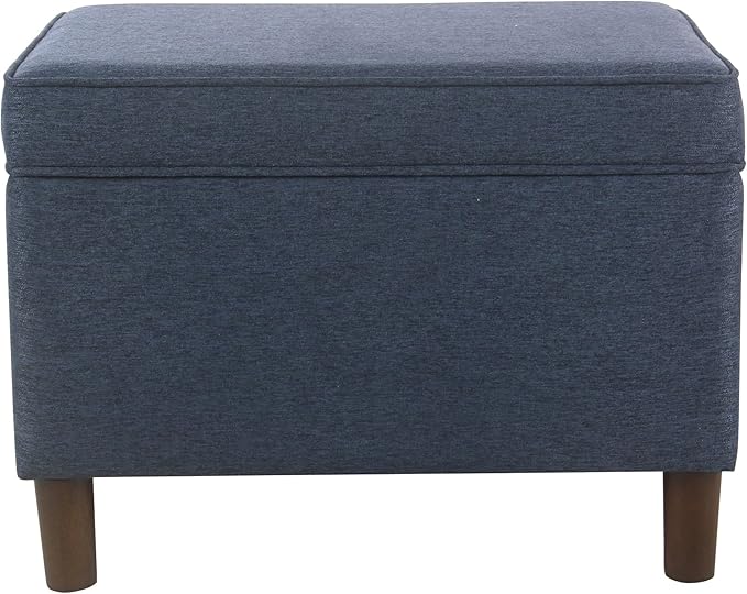 Home Decor | Dinah Collection Modern Storage Ottoman | Ottoman with Storage for Living Room & Bedroom (Navy)-DeskLoop Office