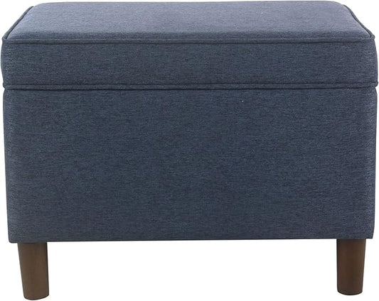 Home Decor | Dinah Collection Modern Storage Ottoman | Ottoman with Storage for Living Room & Bedroom (Navy)-DeskLoop Office