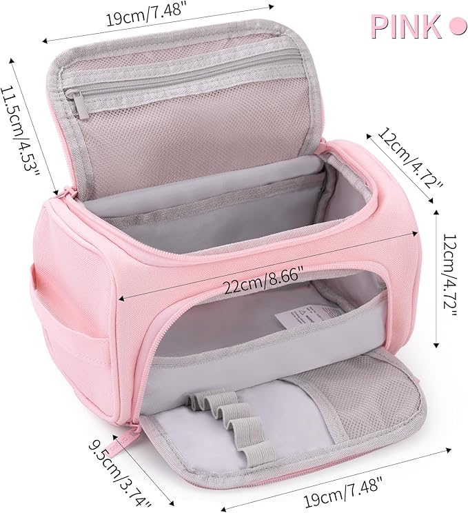 HVOMO Big Capacity Pencil Case High Large Storage Pouch Marker Pen Case Travel Simple Stationery Bag School College Office Organizer for Teens Girls Adults Student（Pink）-DeskLoop Office