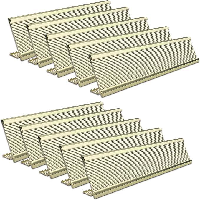 10 Pack 2" x 10" Aluminum Desk Name Plate Holder, Office Name Plate Holder by Unknown