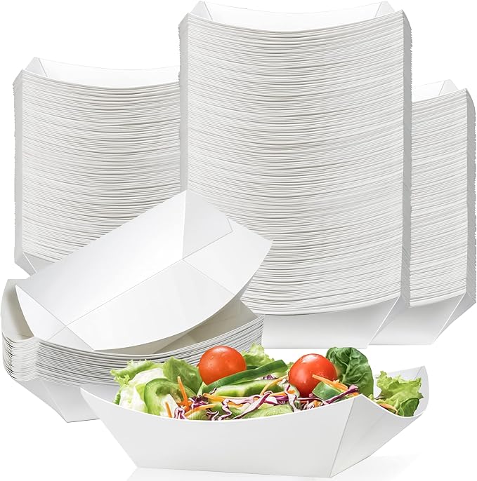 150 Pack 1Lb Paper Food Boat Trays Disposable Paper Boat Plates Containers by MotBach