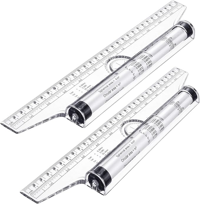Frienda 2 Pieces Plastic Measuring Rolling Ruler Drawing Parallel by Frienda