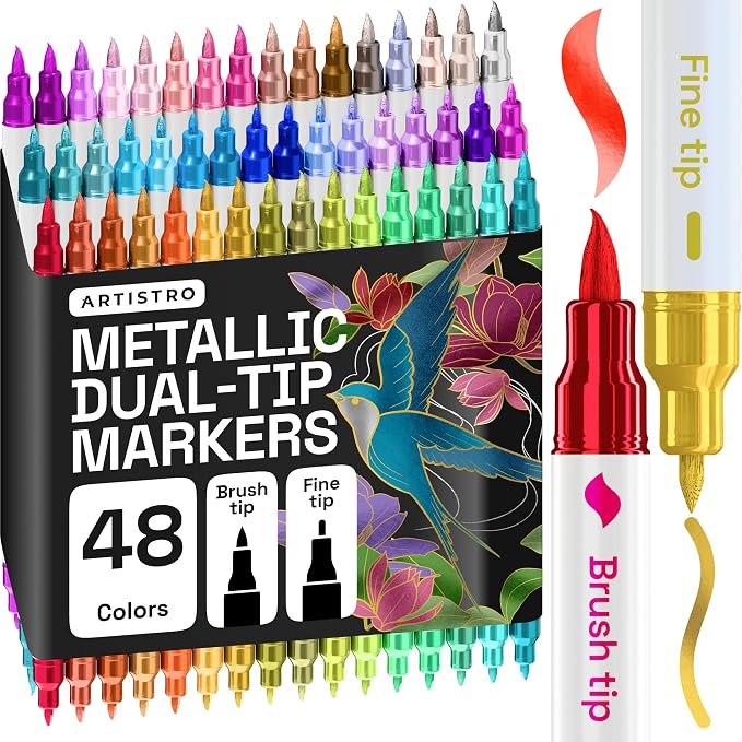 ARTISTRO 48 Metallic Acrylic Paint Markers by ARTISTRO