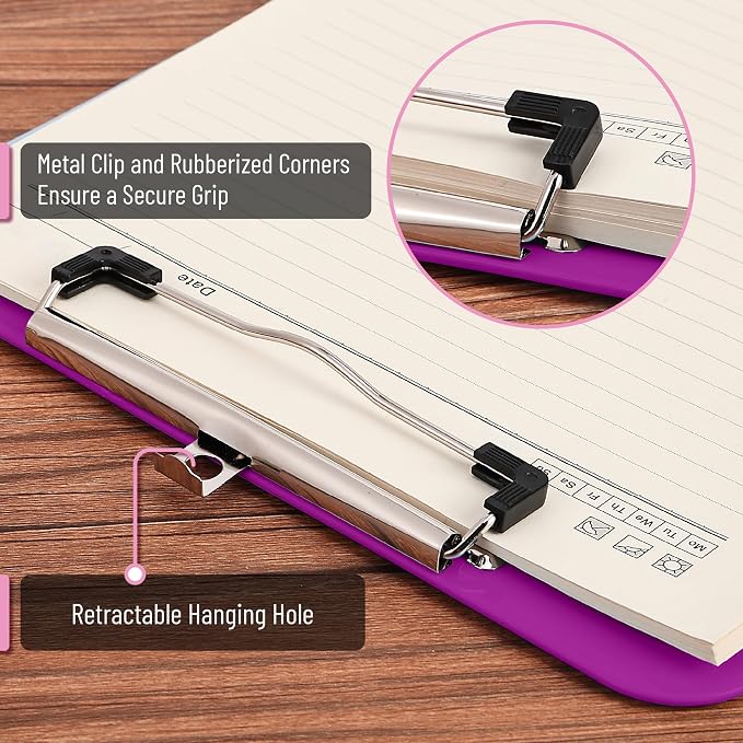 Mr. Pen- Plastic Clipboard, 12.5" x 9", 2 Pack | Plush Purple Clipboard Plastic - Image 3