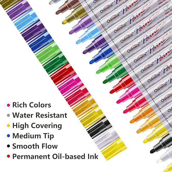 TFIVE Paint Markers Paint Pens, Waterproof Quick Dry and Permanent, Work on - Image 2