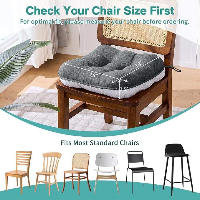 BETU Chair Cushions for Dining Chairs, 3.5" Thick Kitchen Table Chair Pads - Image 4