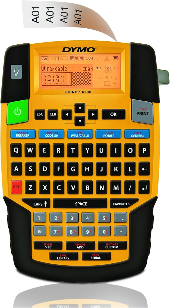 DYMO Industrial Label Maker, Rhino 4200, Time-Saving Hot Keys, Prints Fast by Unknown