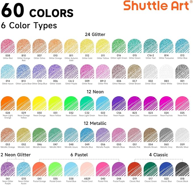 Shuttle Art Gel Pens, 120 Pack Gel Pen Set 60 Colored Gel Pen with 60 Refills for Adults Coloring Books Drawing Doodling Crafts Scrapbooking Journaling-DeskLoop Office