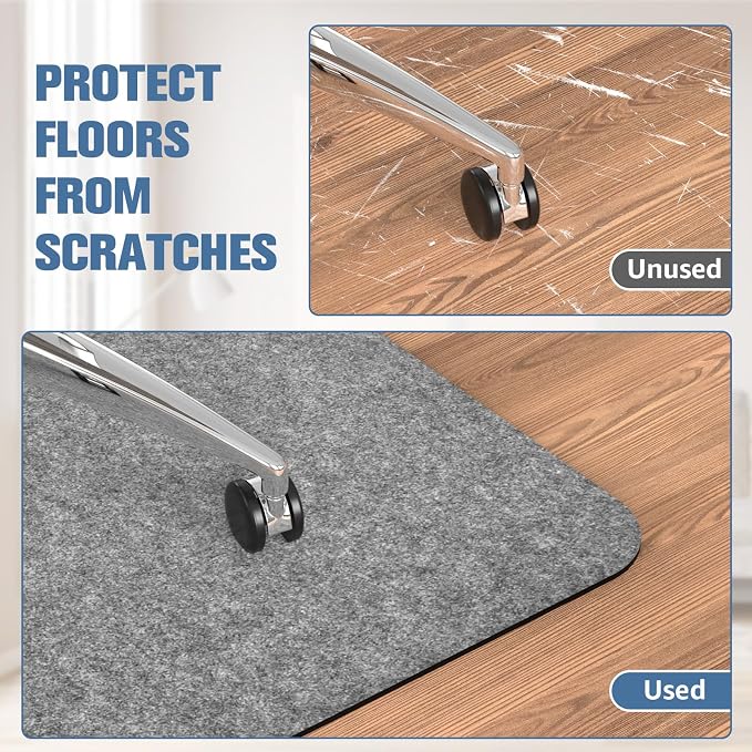 2 Pack Office Chair Mat for Hardwood Floor, Large Anti-Slip Floor Protector for - Image 2