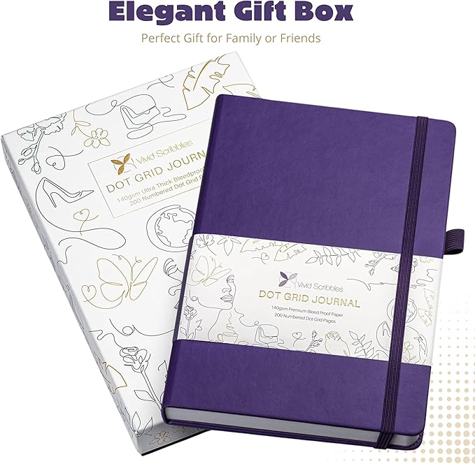 Dotted Journal – 140gsm Bleed Proof Thick White Paper – 200 Numbered Dot Grid Pages – 5.8 x 8.3 inch Bullet Dotted Notebook-DeskLoop Office