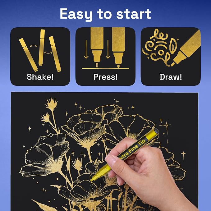 ARTISTRO 2 Gold Acrylic Paint Markers - Image 8